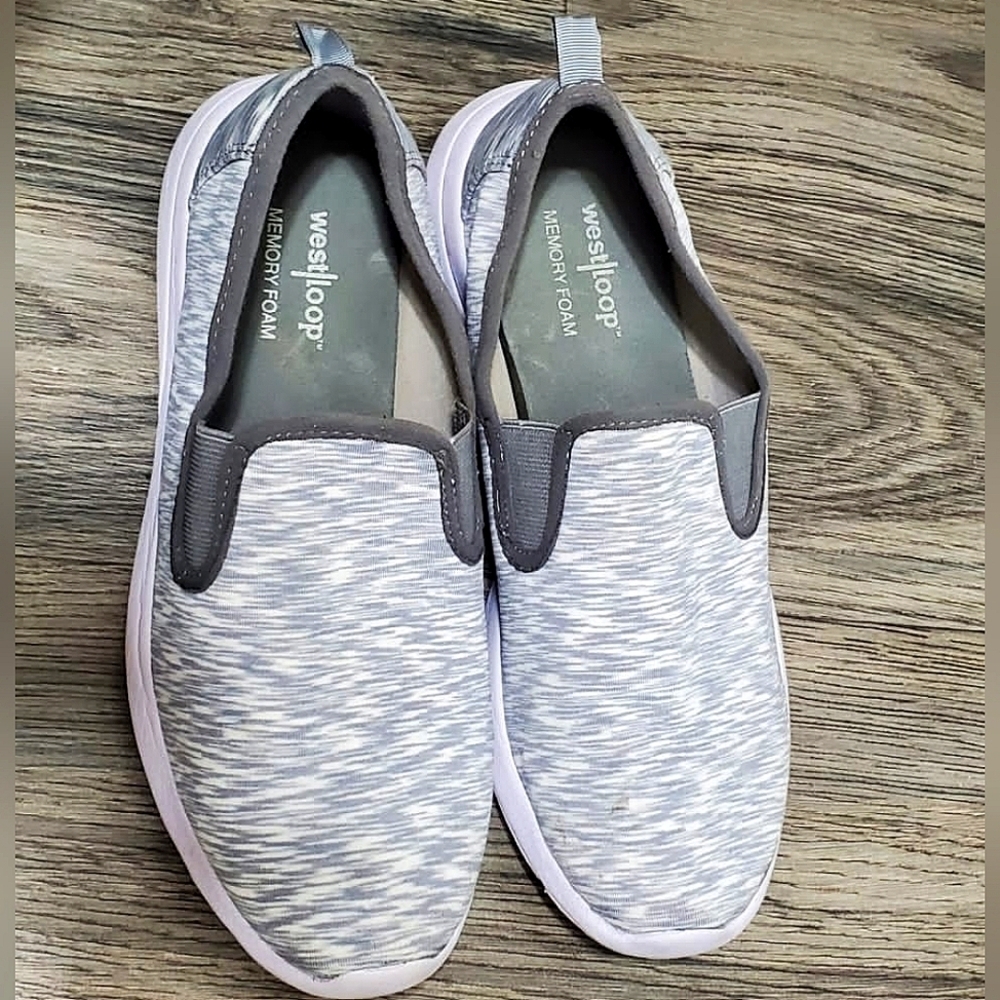 🌴West Loop Memory Foam Easy Slip on Grey Women's Sneakers Women's Size 9✌️